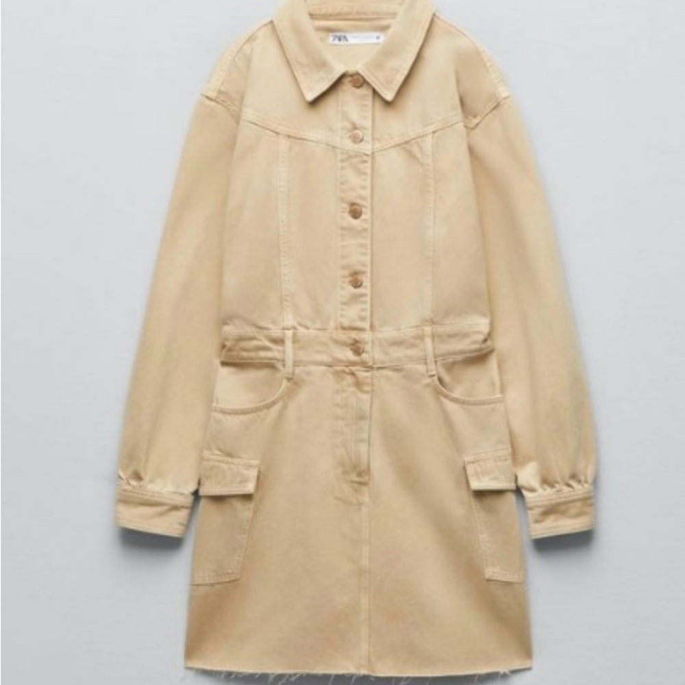 Zara denim cargo mini dress NWT